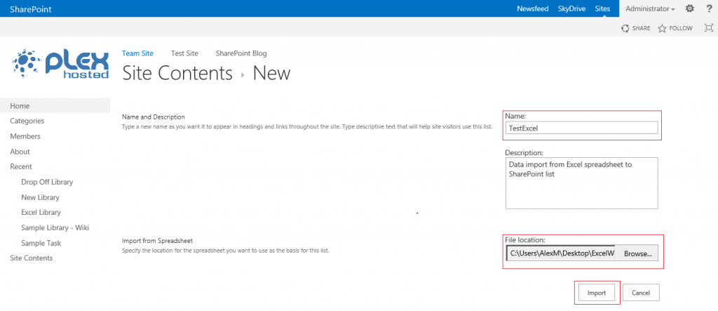 Data Import From Excel Spreadsheet To SharePoint List PlexHosted Blog